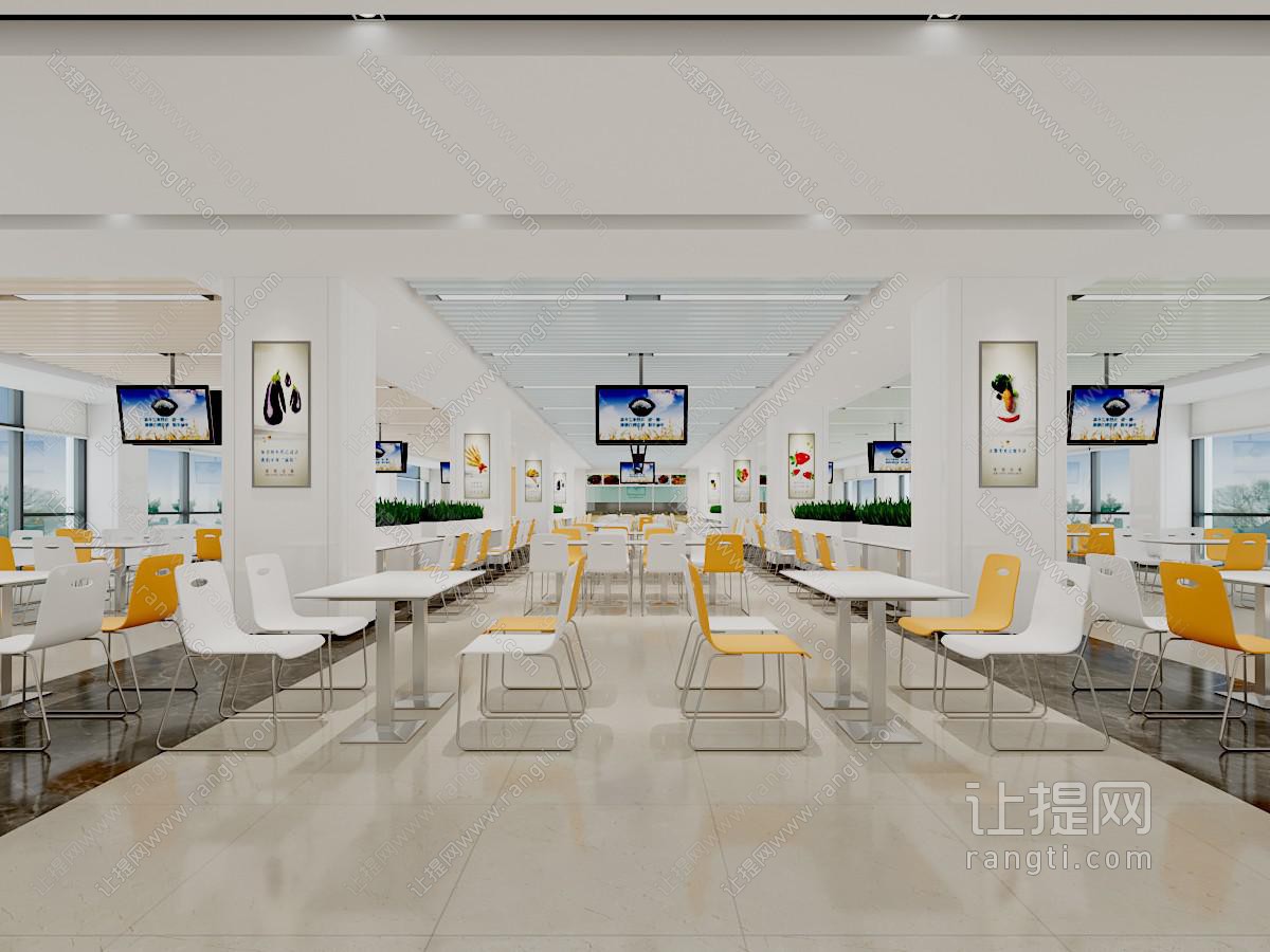 现代饭店食堂就餐区