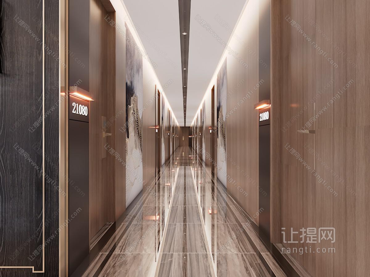 现代酒店过道