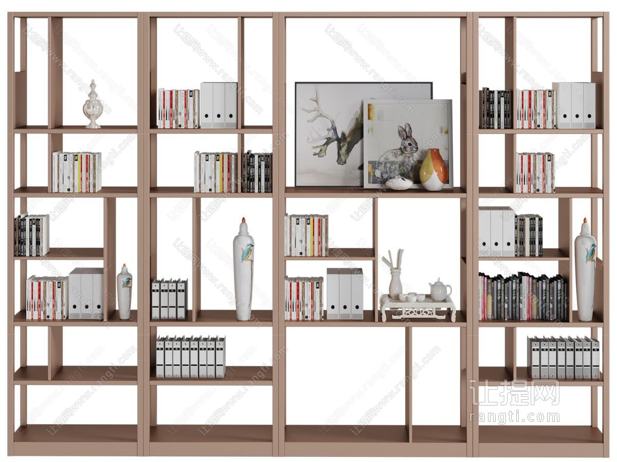 北欧实木书架