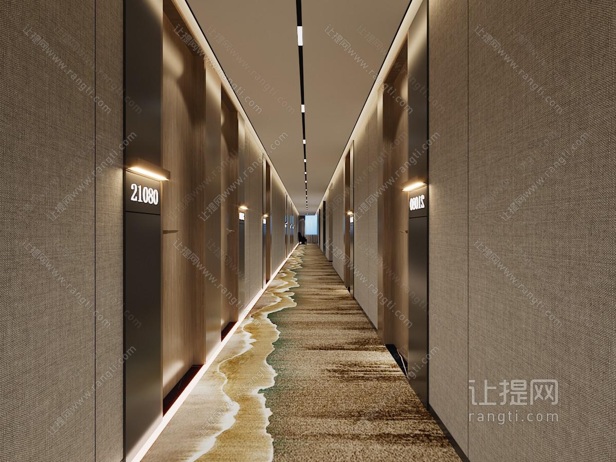 新中式酒店过道