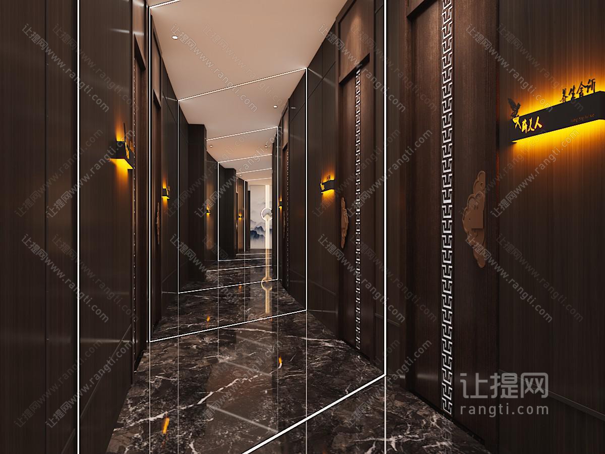 新中式酒店过道