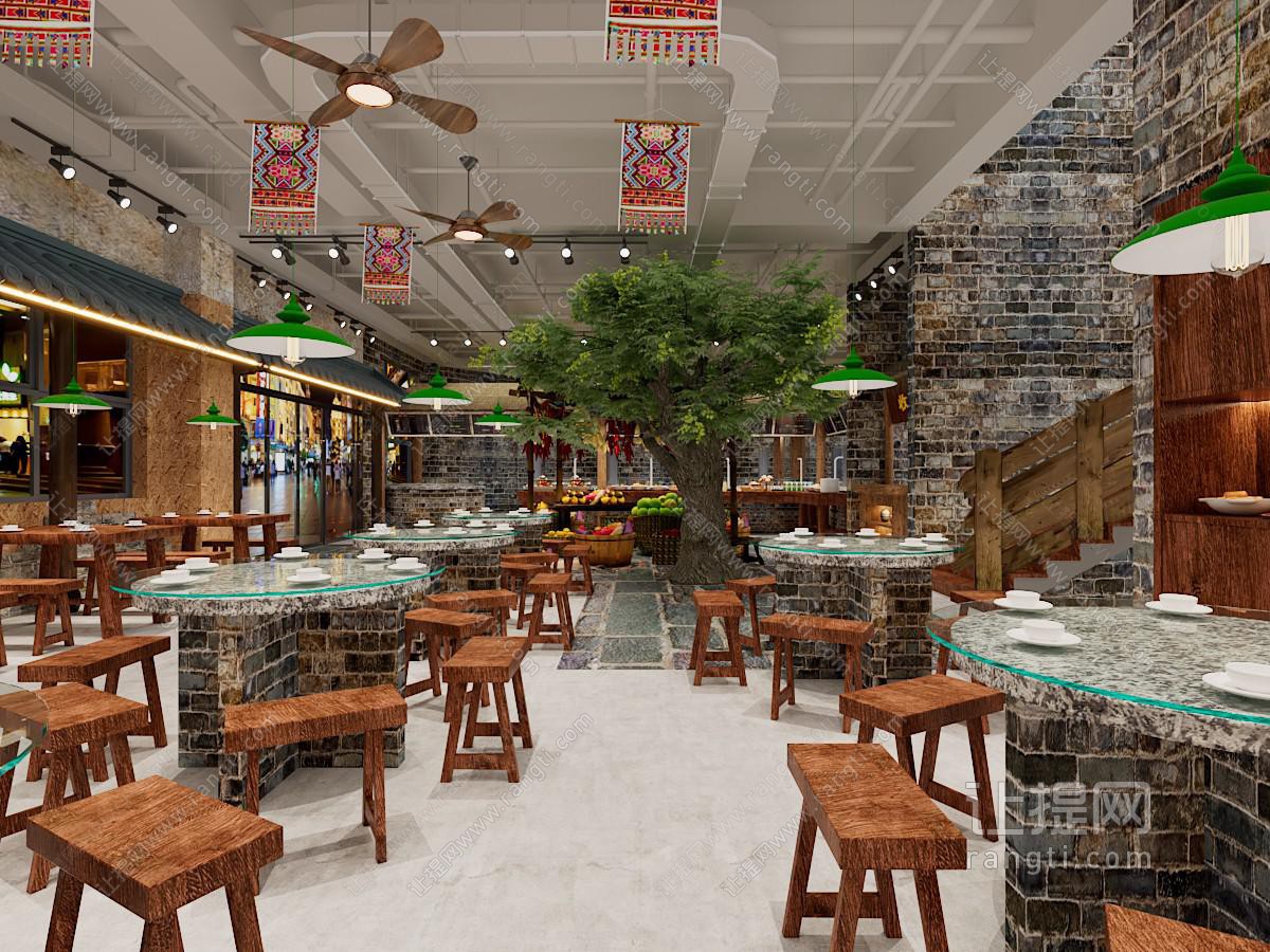 工业loft饭店餐馆就餐区