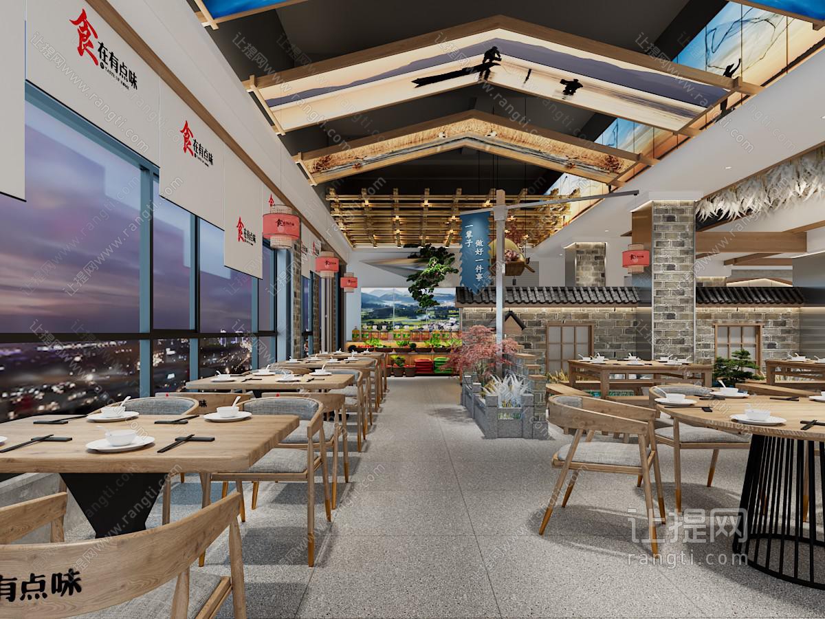 工业loft饭店餐馆就餐区
