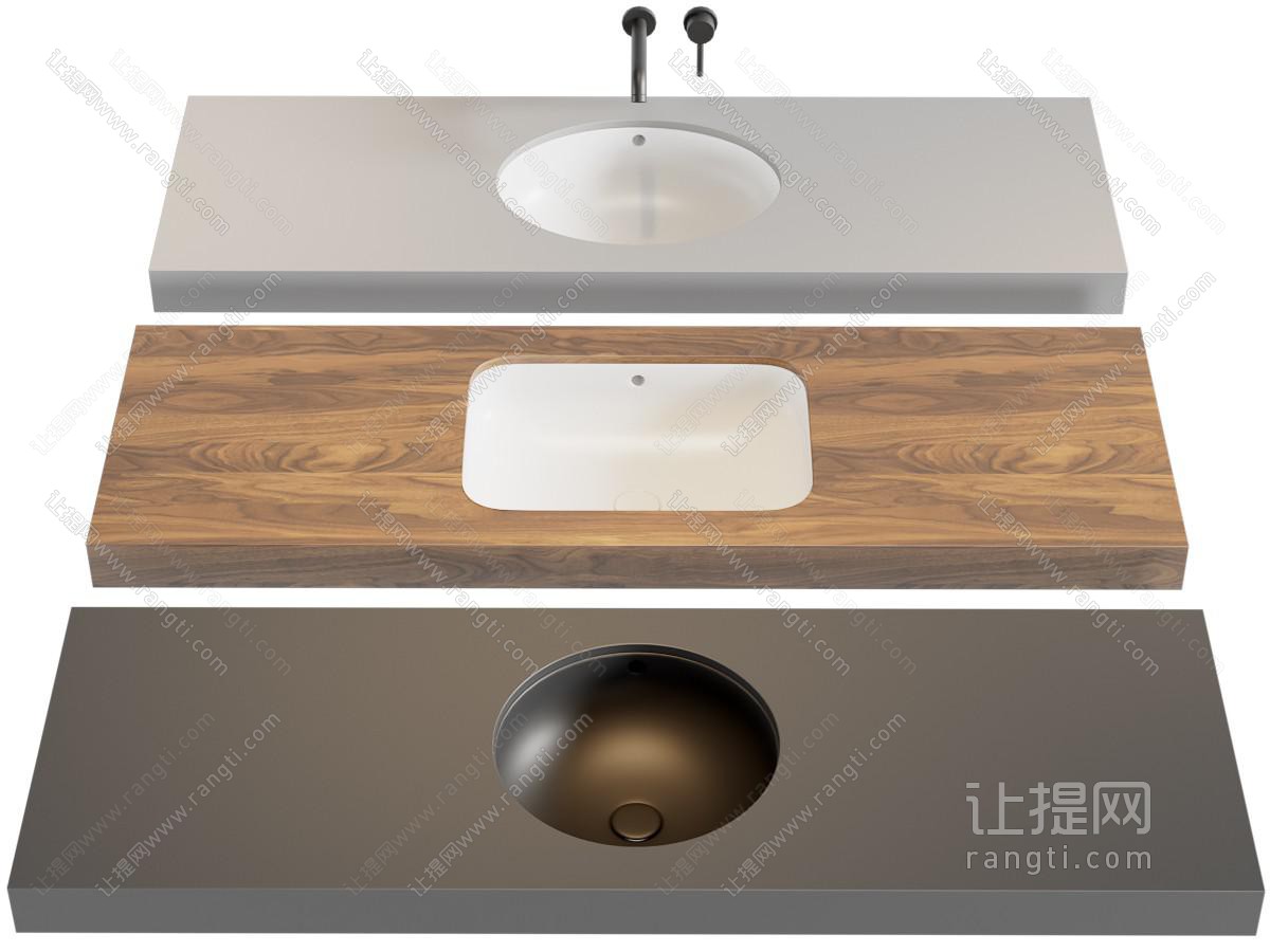 现代洗手台、洗手盆