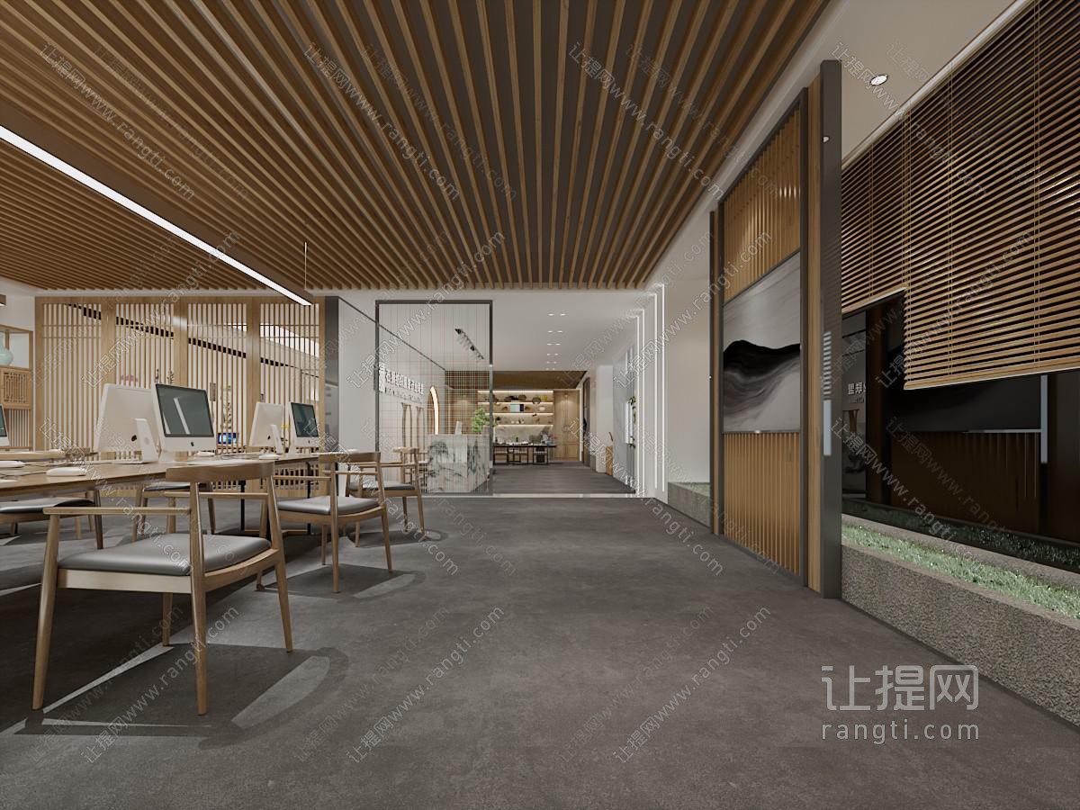 新中式饭店餐馆就餐区