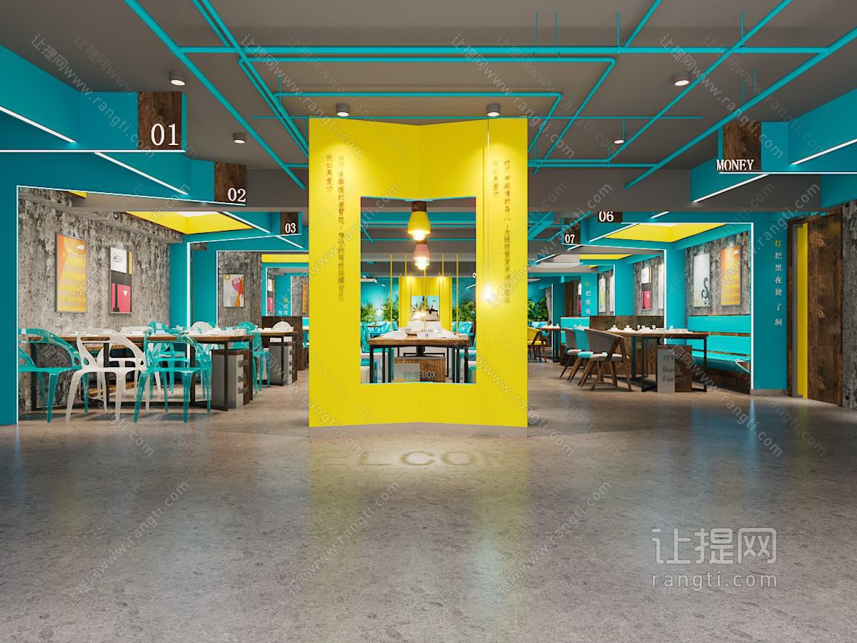 工业loft饭店餐馆就餐区