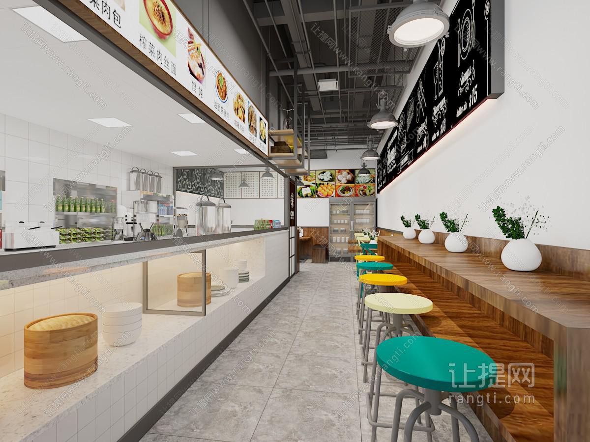 工业loft饭店餐馆就餐区