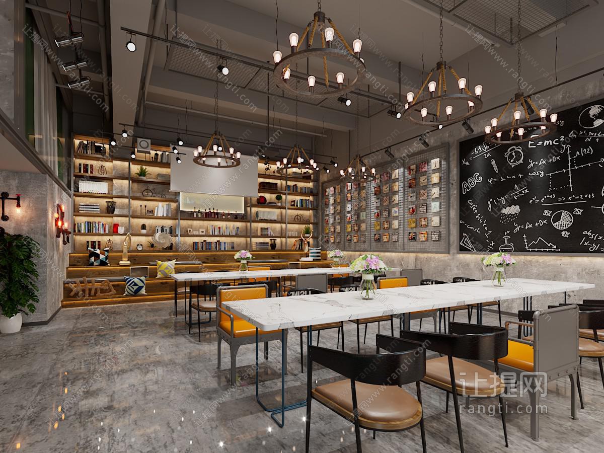 工业loft饭店餐馆就餐区