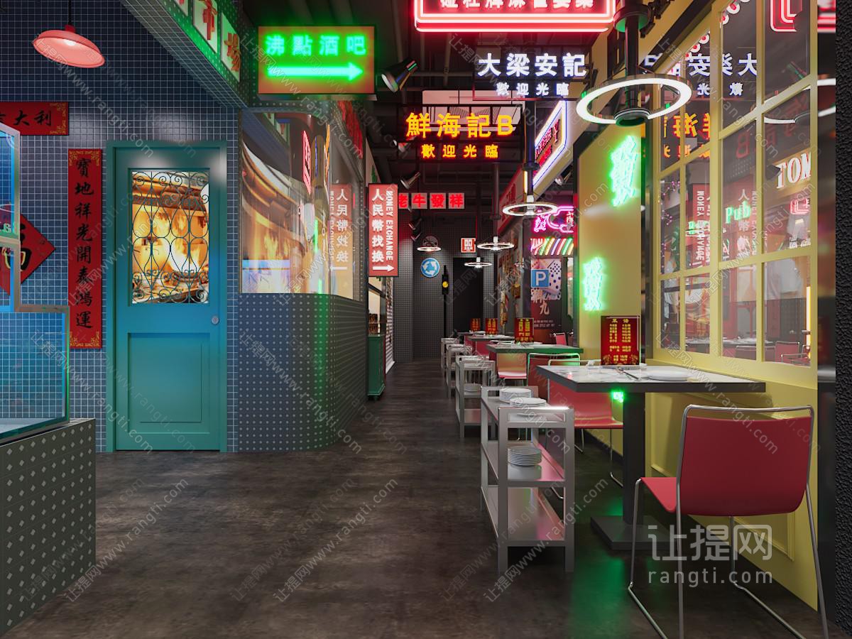 工业loft复古饭店餐馆就餐区