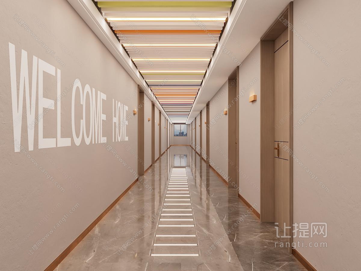 现代酒店过道