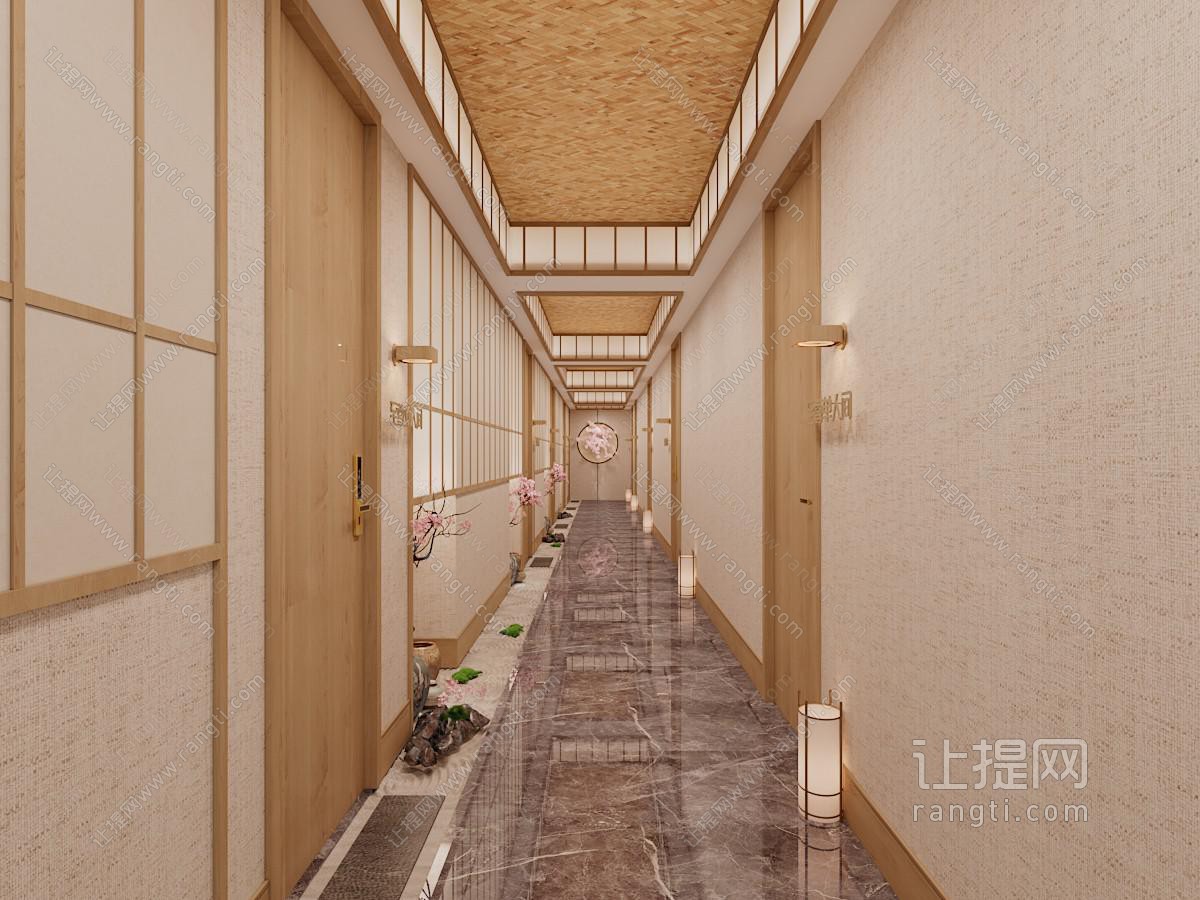日式酒店过道