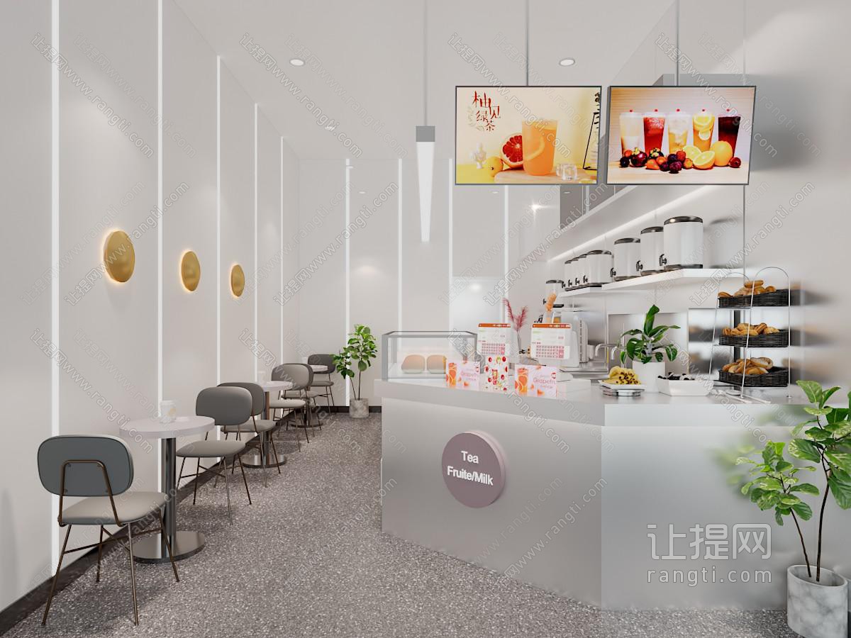 现代轻奢果汁、奶茶店