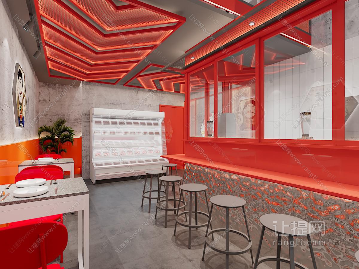 工业loft饭店餐馆就餐区