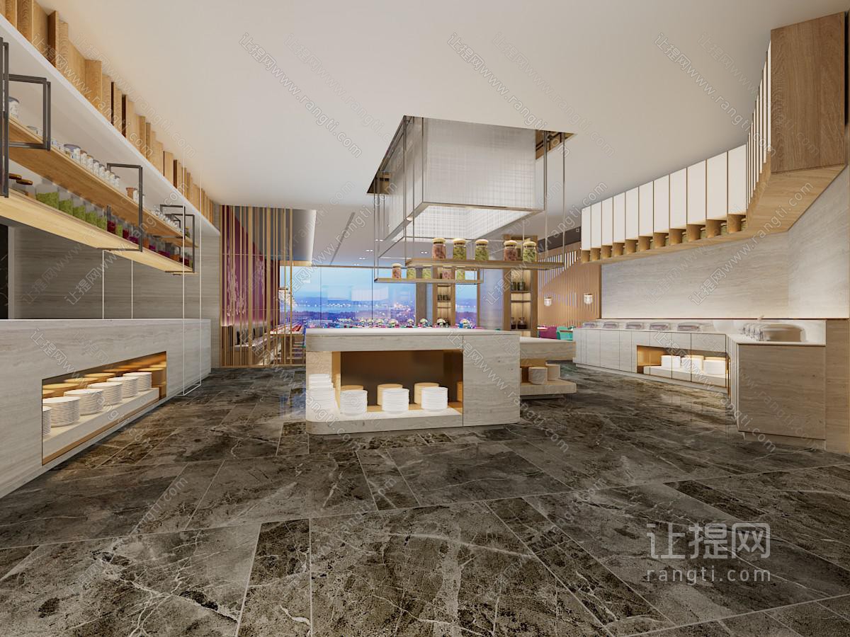 现代自助饭店餐馆就餐区