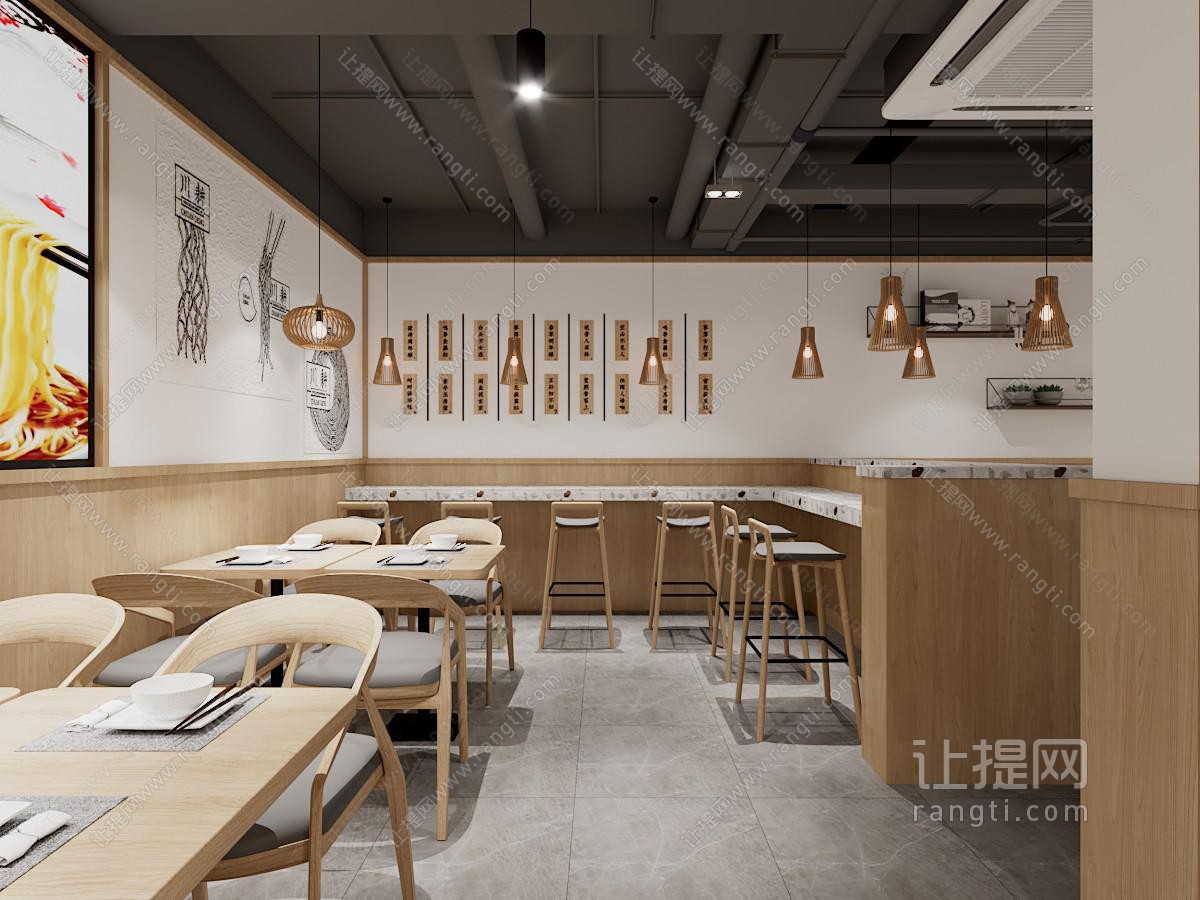 日式饭店面馆就餐区