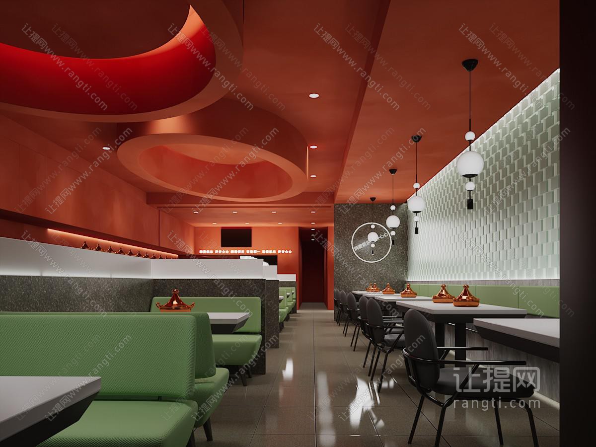 后现代饭店餐馆就餐区