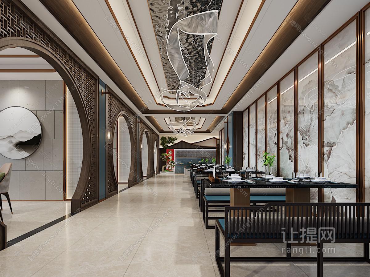 新中式酒店大堂就餐区