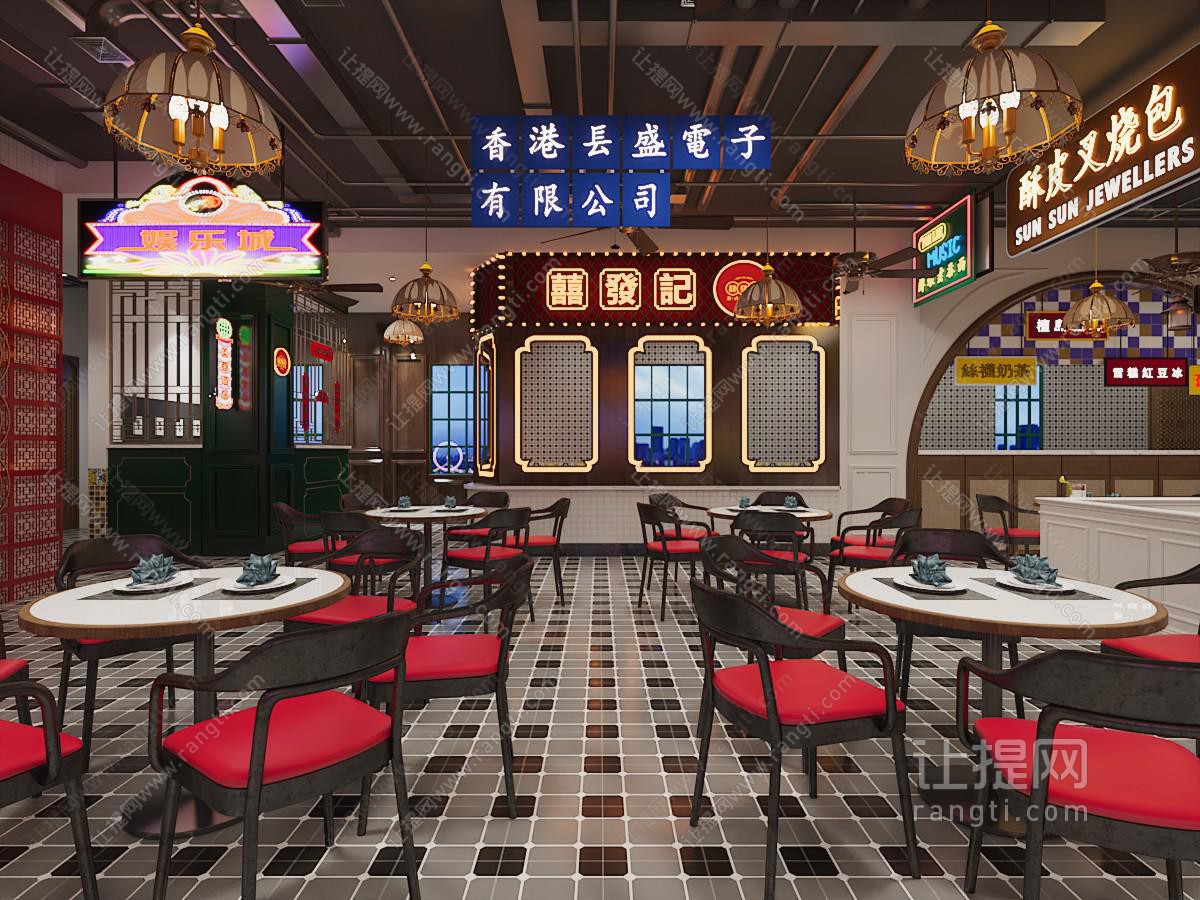 工业loft饭店餐馆就餐区