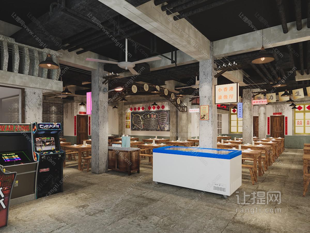 工业loft饭店餐馆就餐区