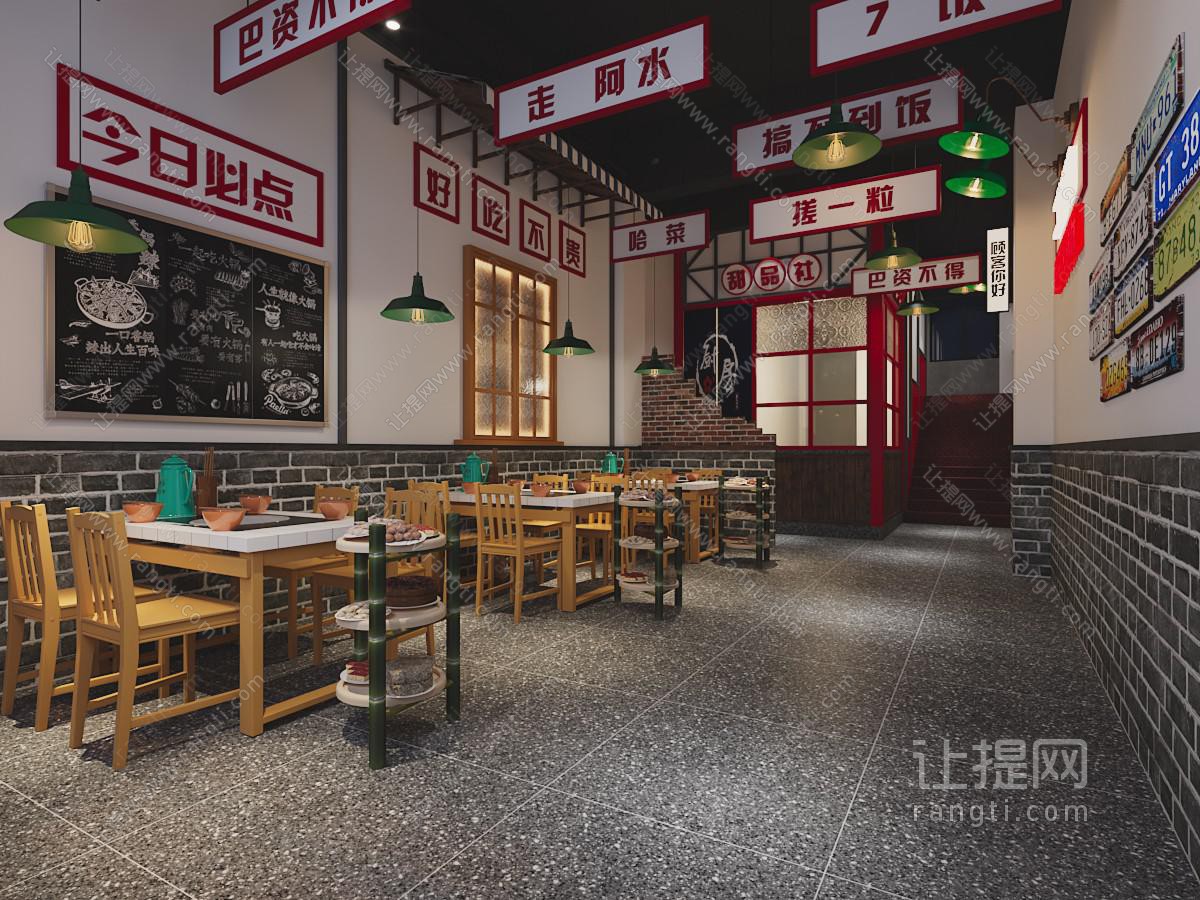 中式民宿饭店餐馆就餐区