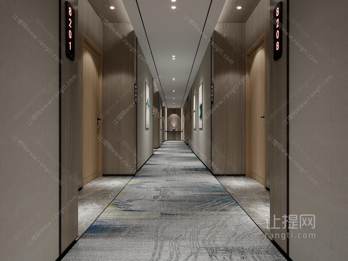 新中式酒店过道