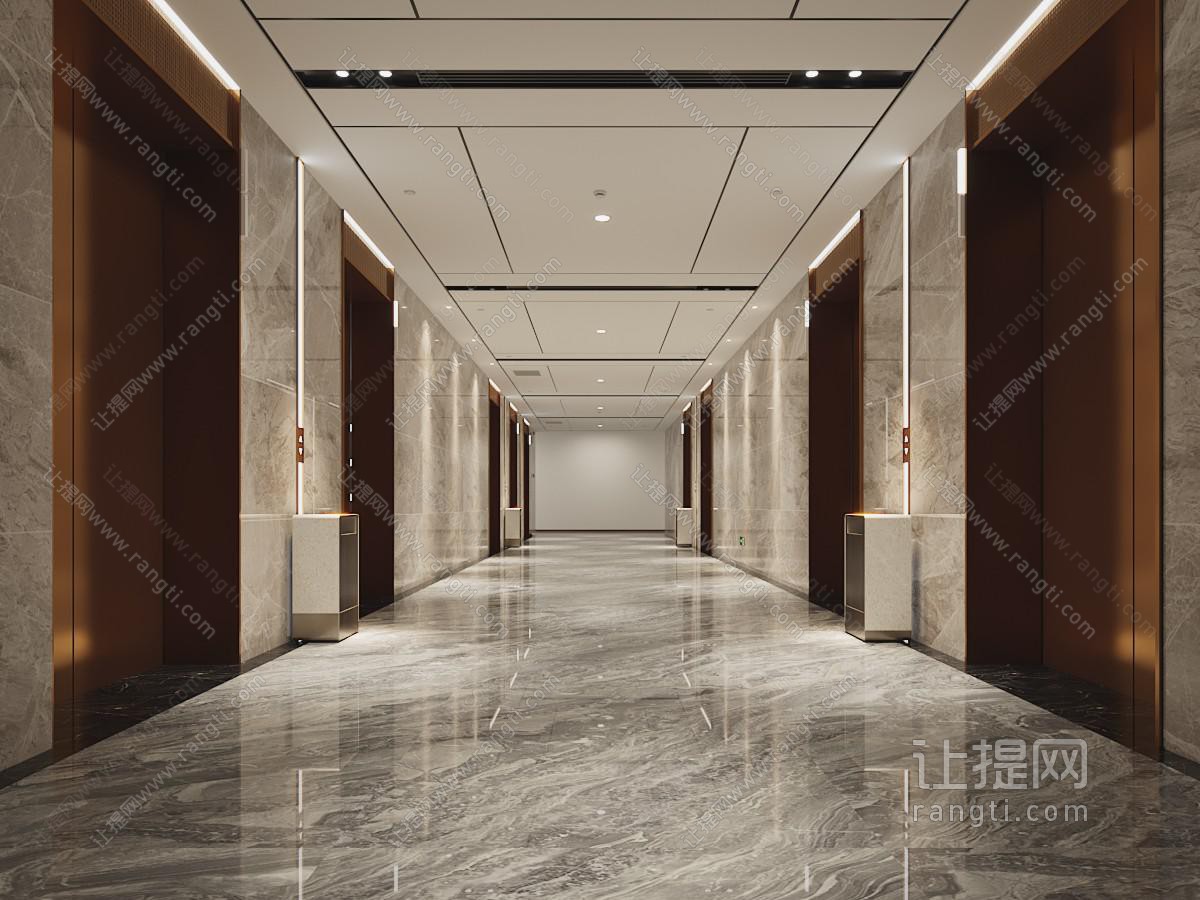 现代酒店过道