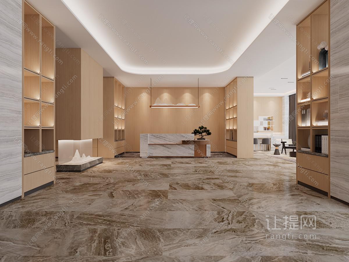新中式大堂前台接待区