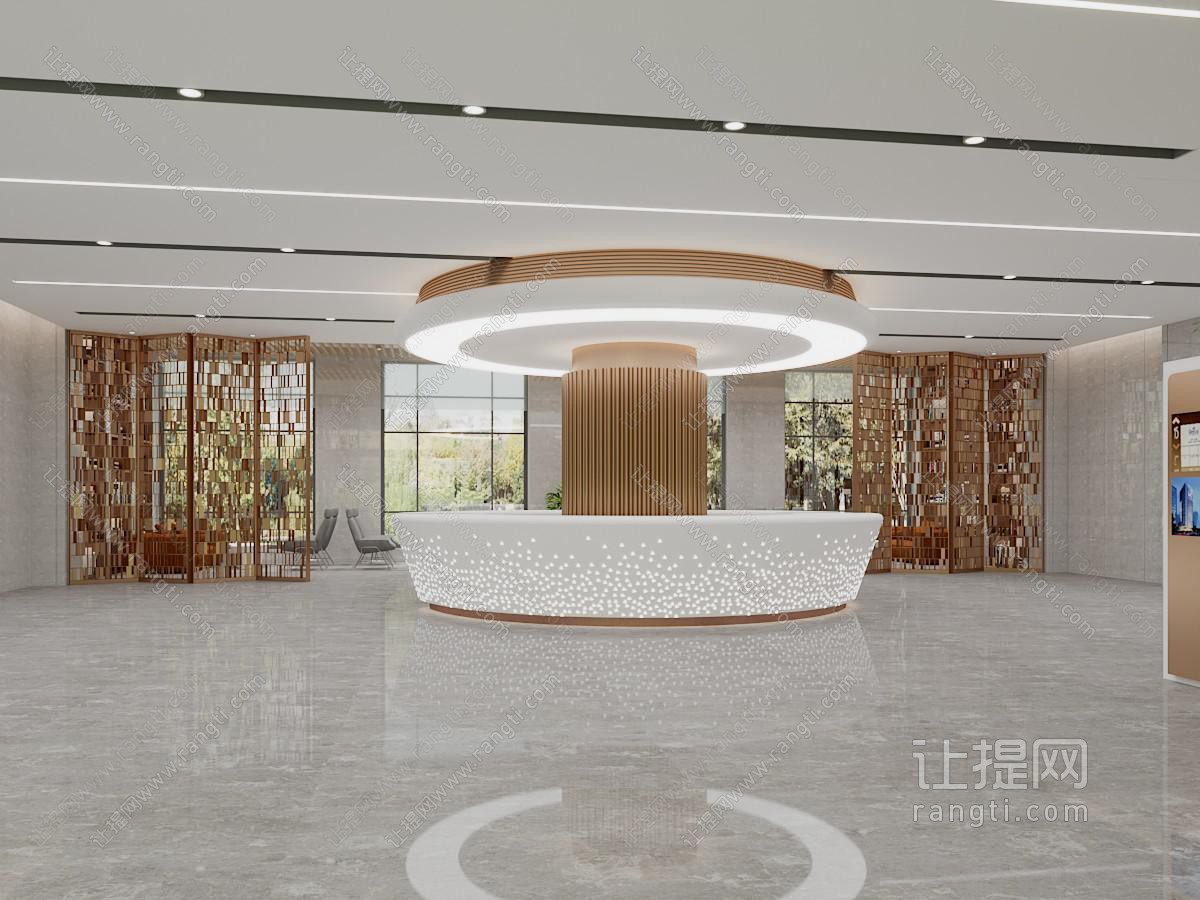 现代大堂前台接待