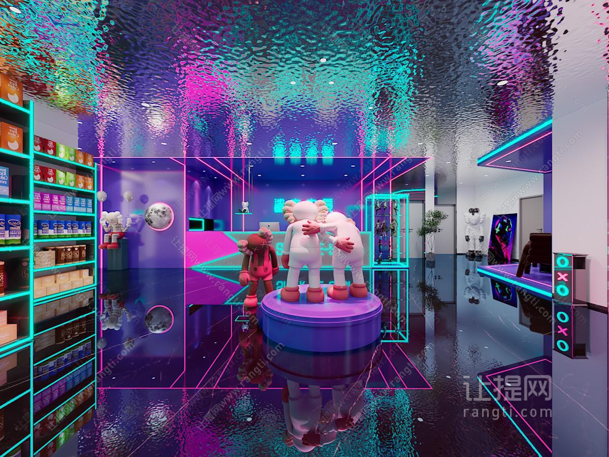 后现代电竞大堂前台接待区