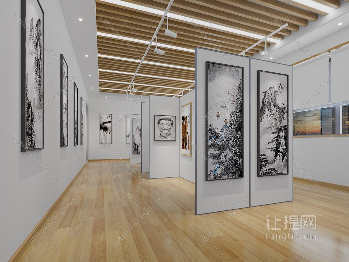 现代美术作品展厅展览