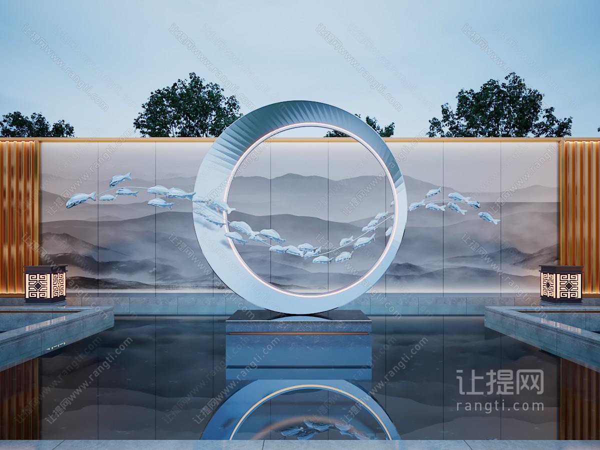 新中式庭院景观园艺小品