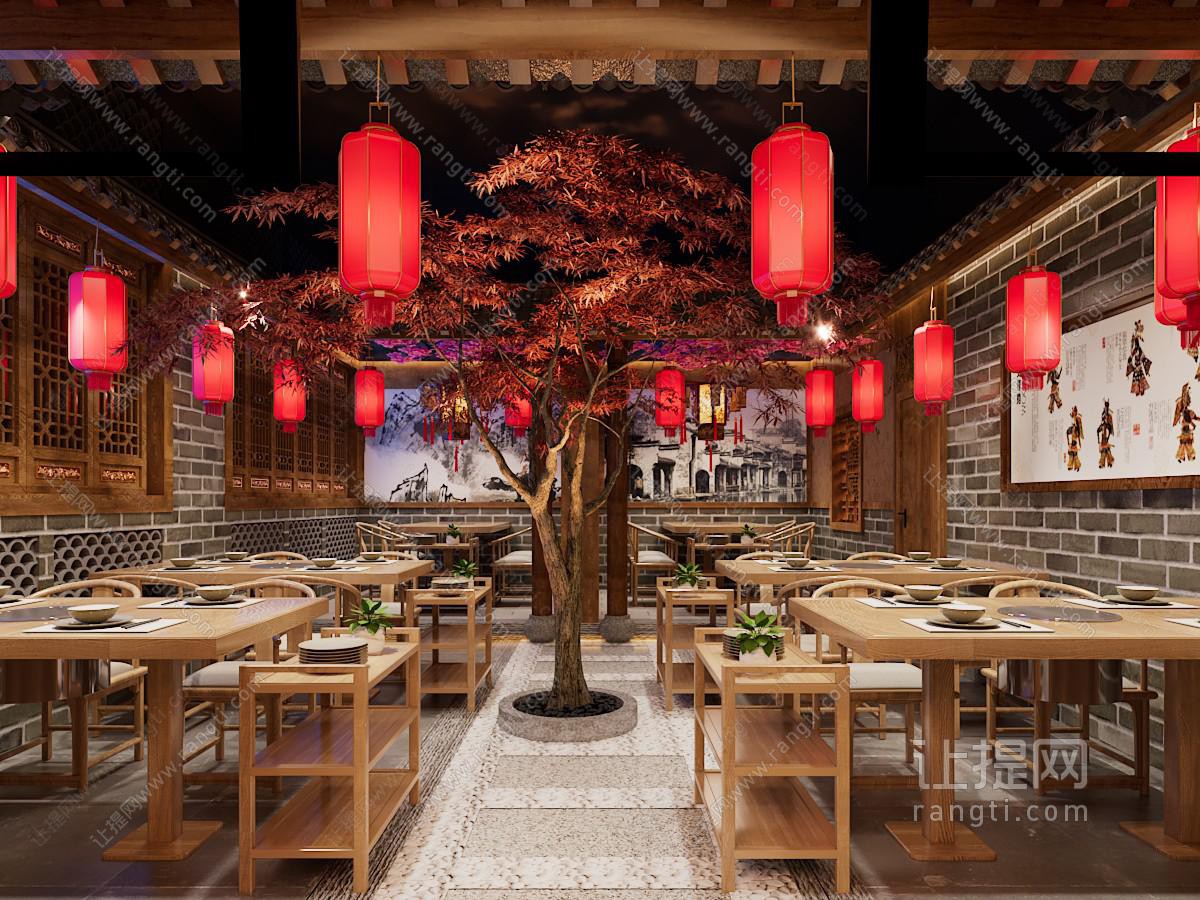 中式饭店餐馆就餐区