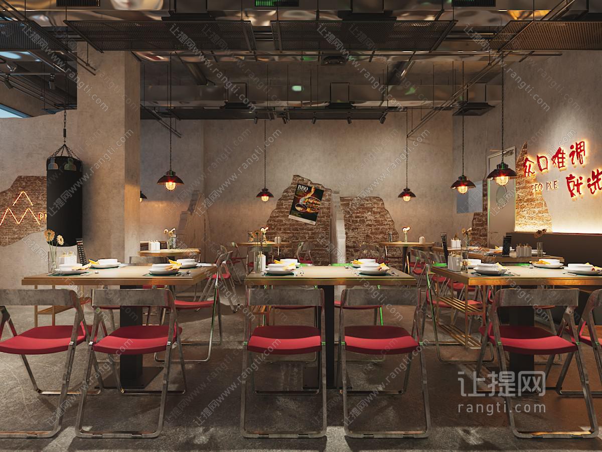 工业loft饭店餐馆就餐区