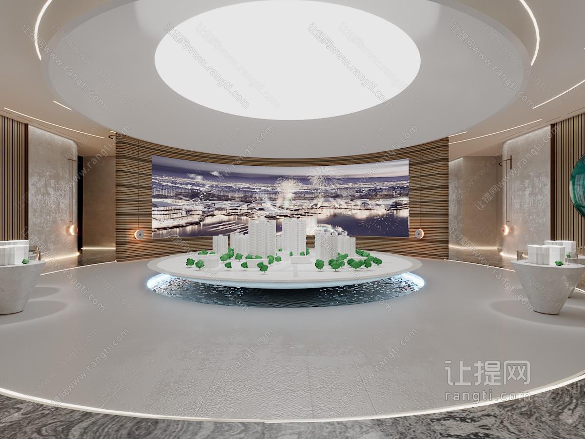 现代售楼处大堂前台接待区