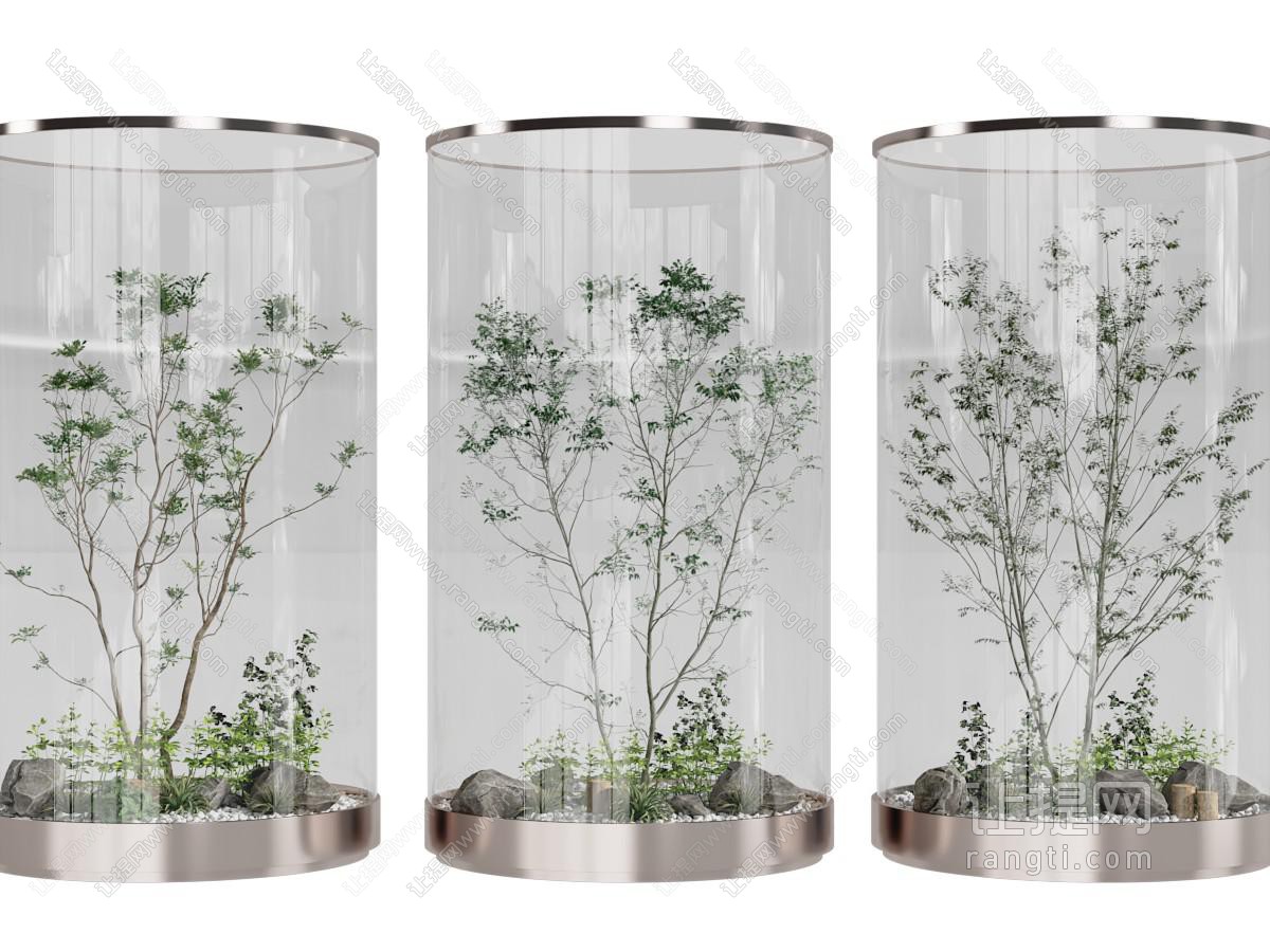 现代玻璃瓶景观园艺小品