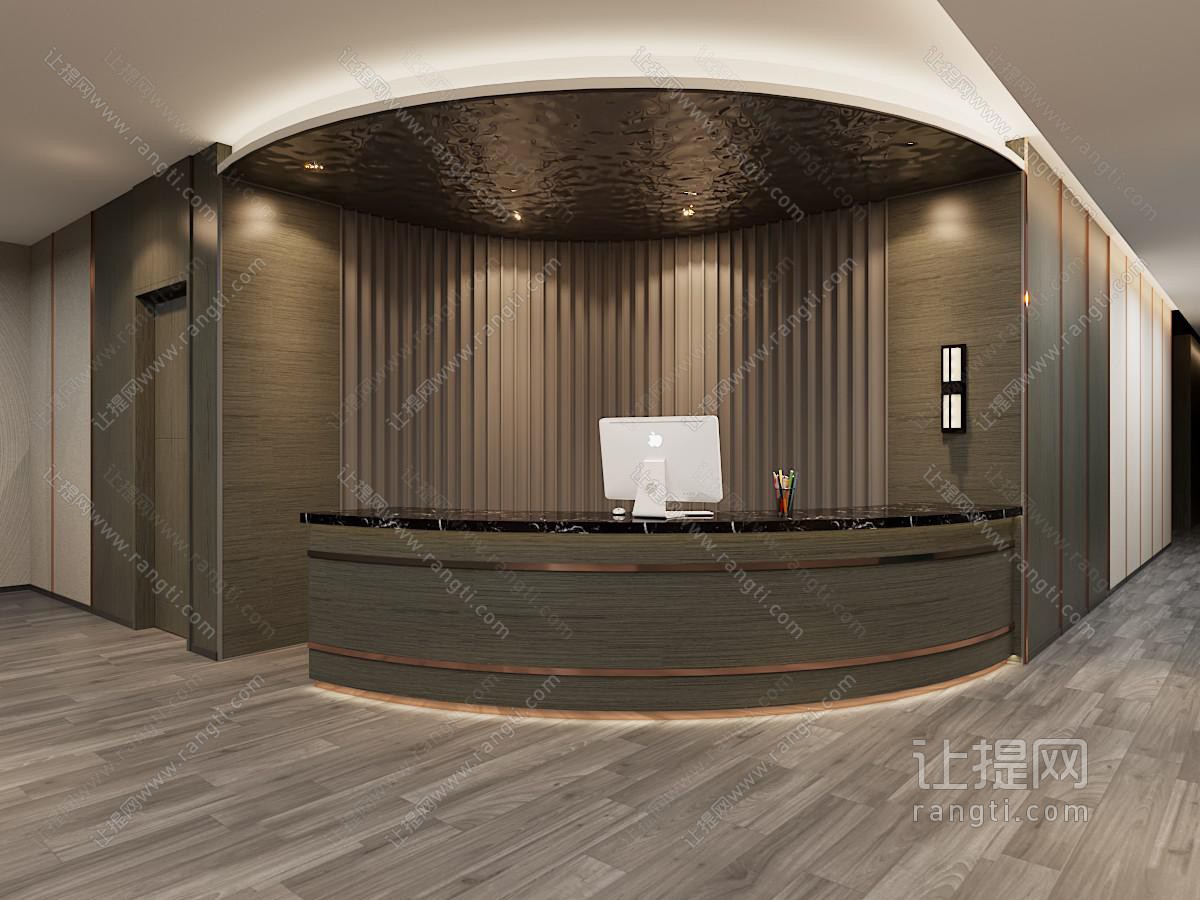 新中式大堂前台接待区