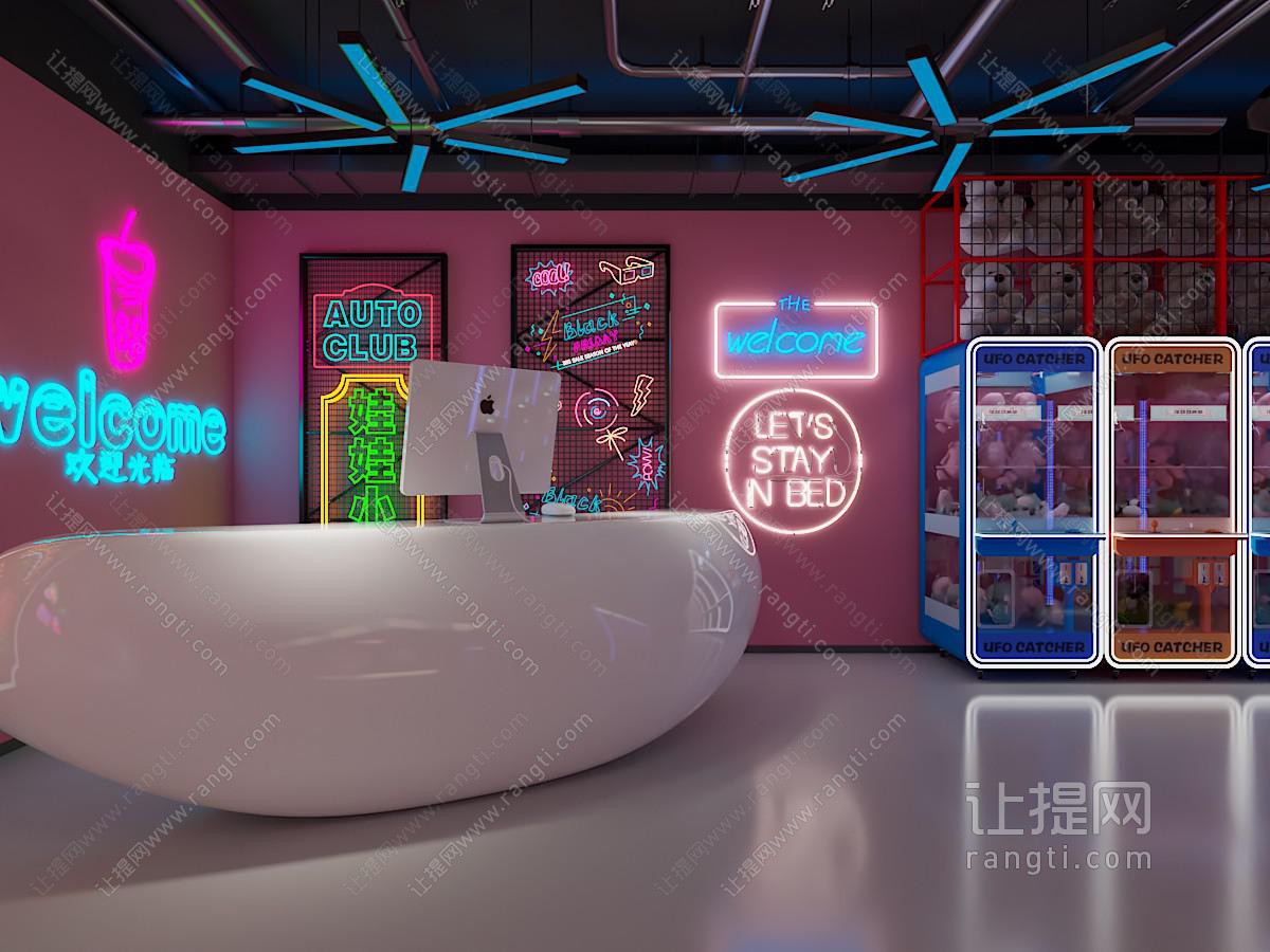 工业loft游乐场大堂前台接待区