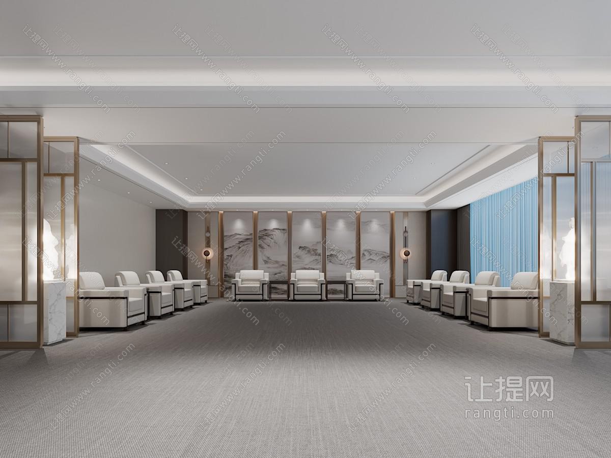 新中式会客厅、接待厅