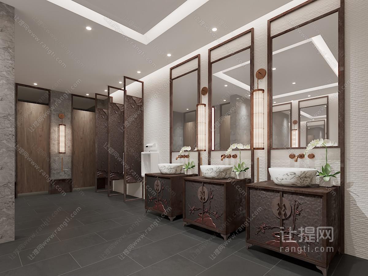 新中式酒店公共卫生间