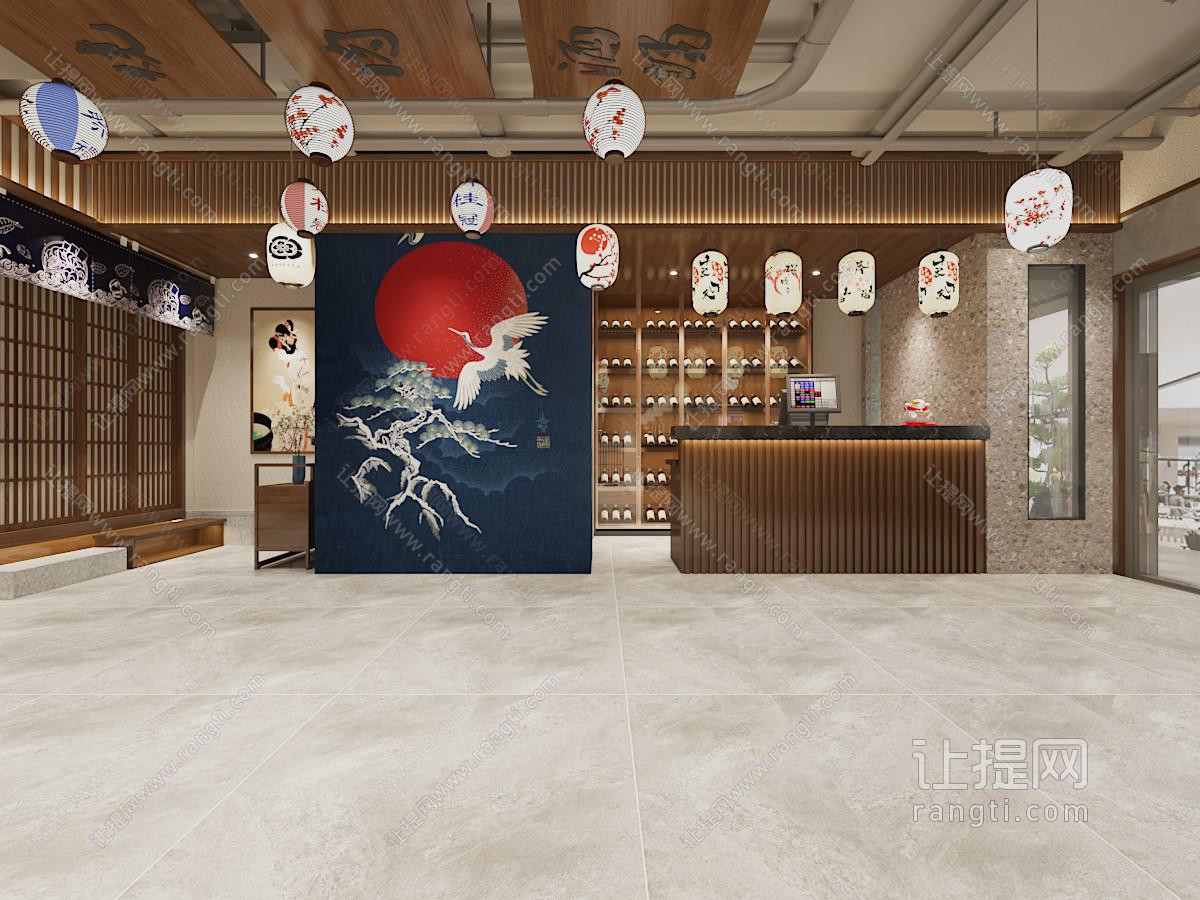 日式饭店前台接待区
