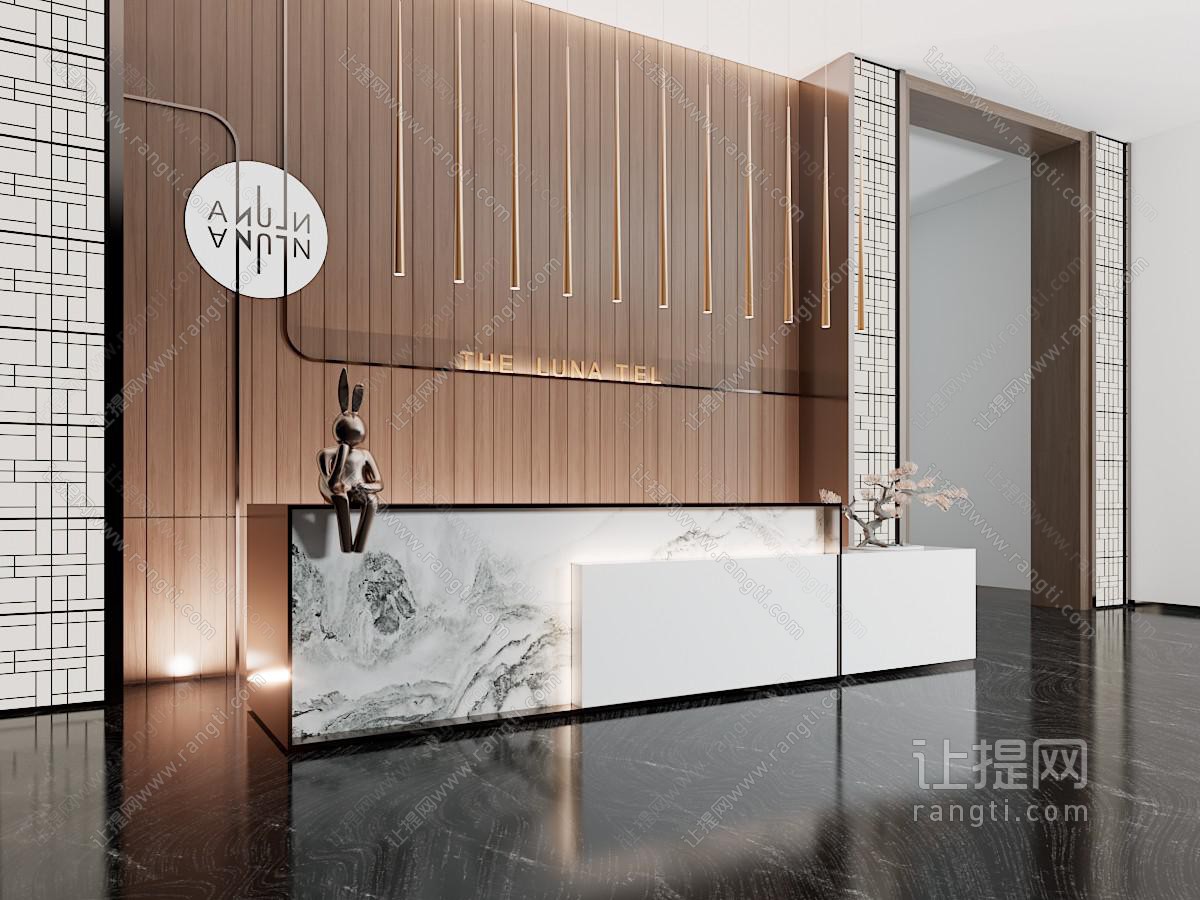 新中式大堂前台接待区