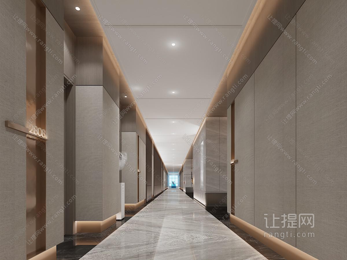 新中式酒店走廊过道
