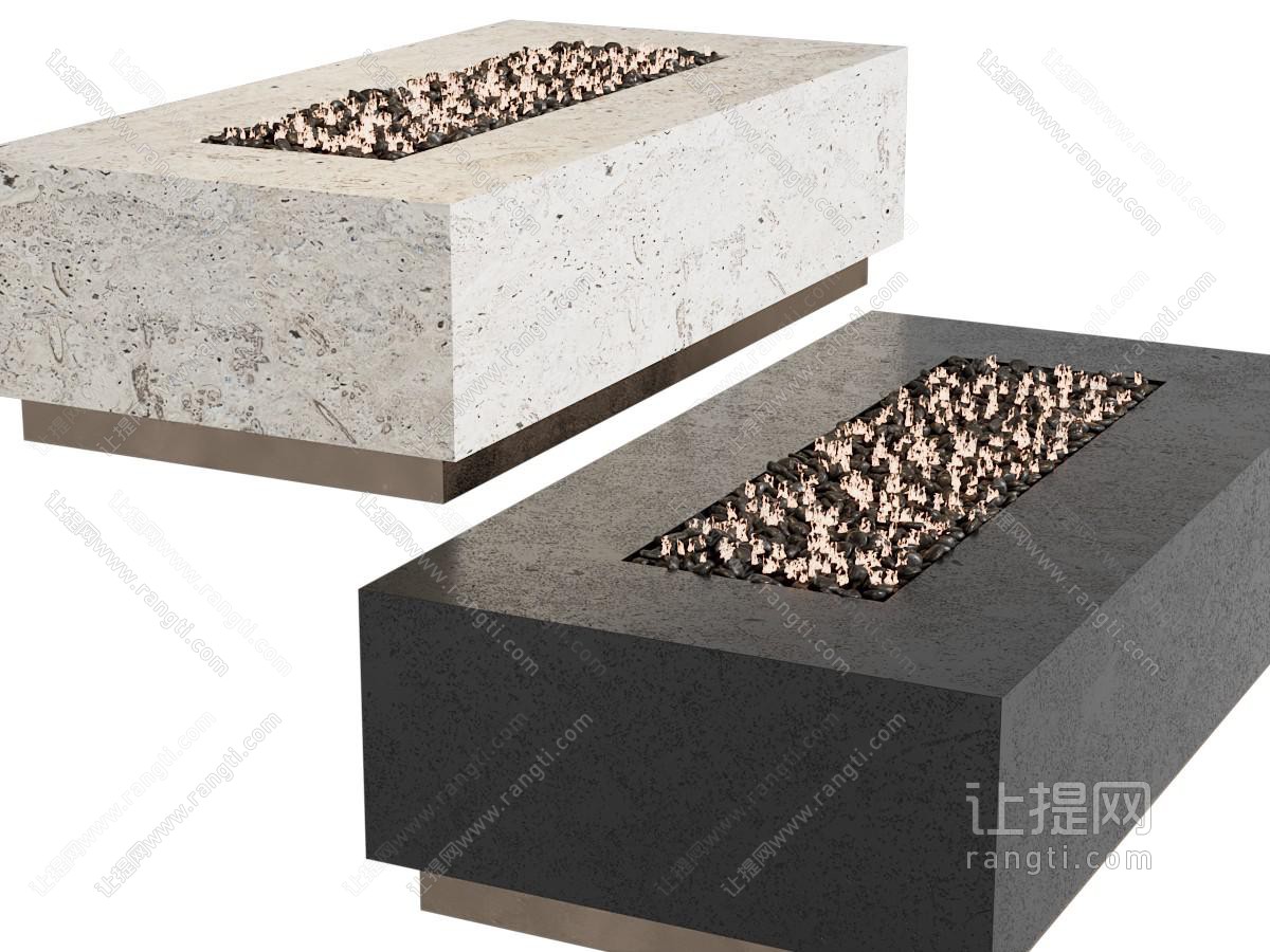 现代长方形壁炉火炉