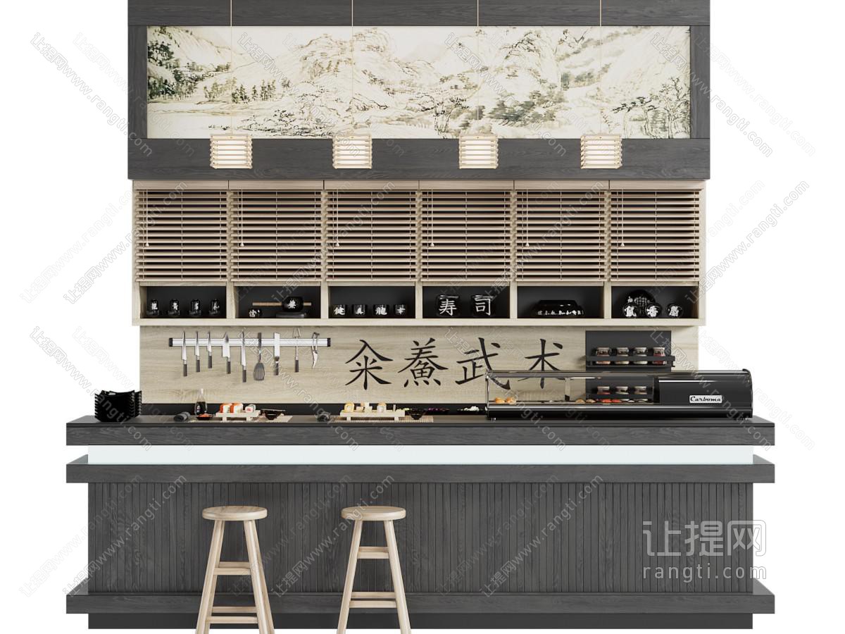 日式寿司店收银台、操作台