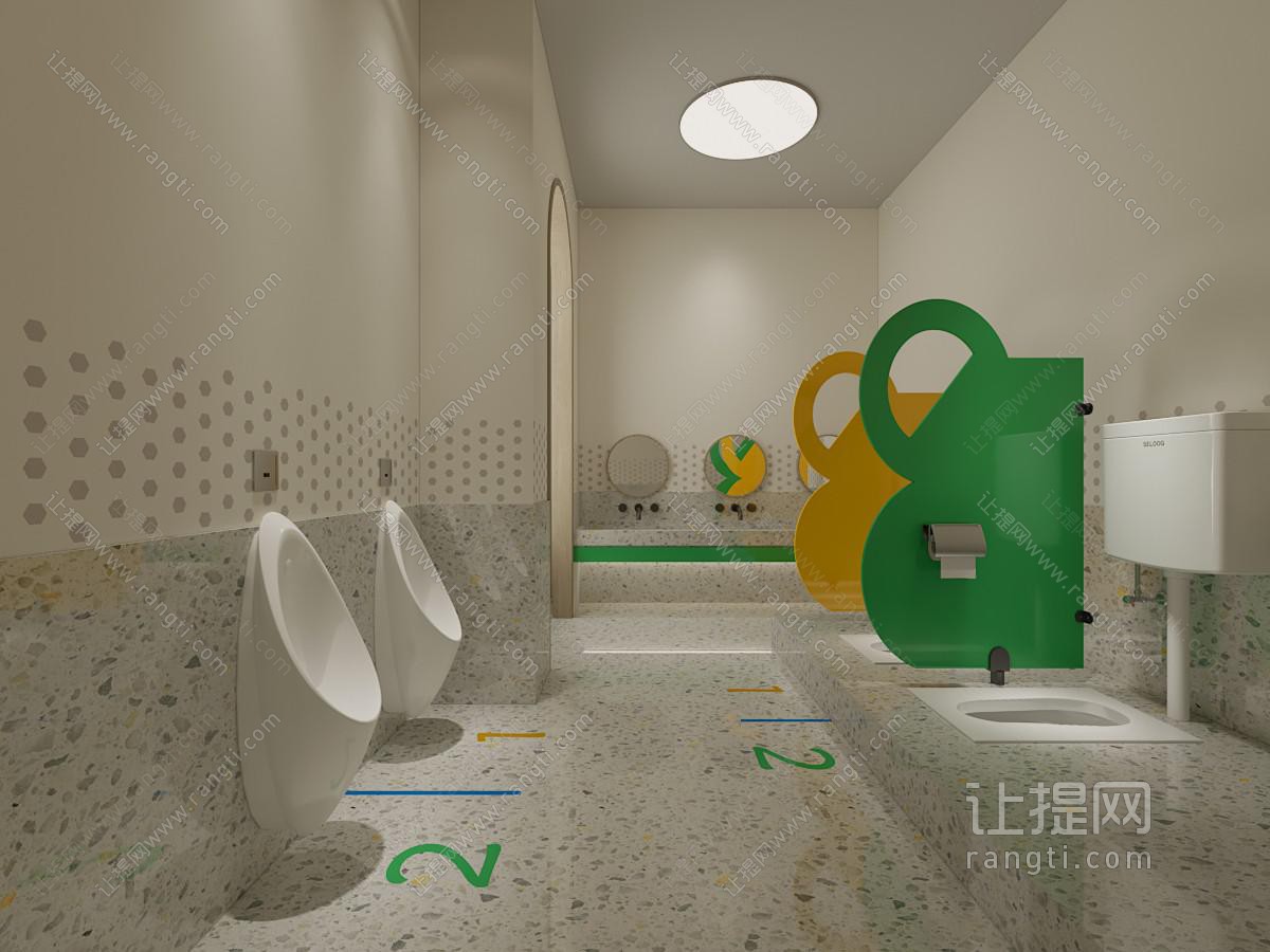 现代幼儿园公共卫生间