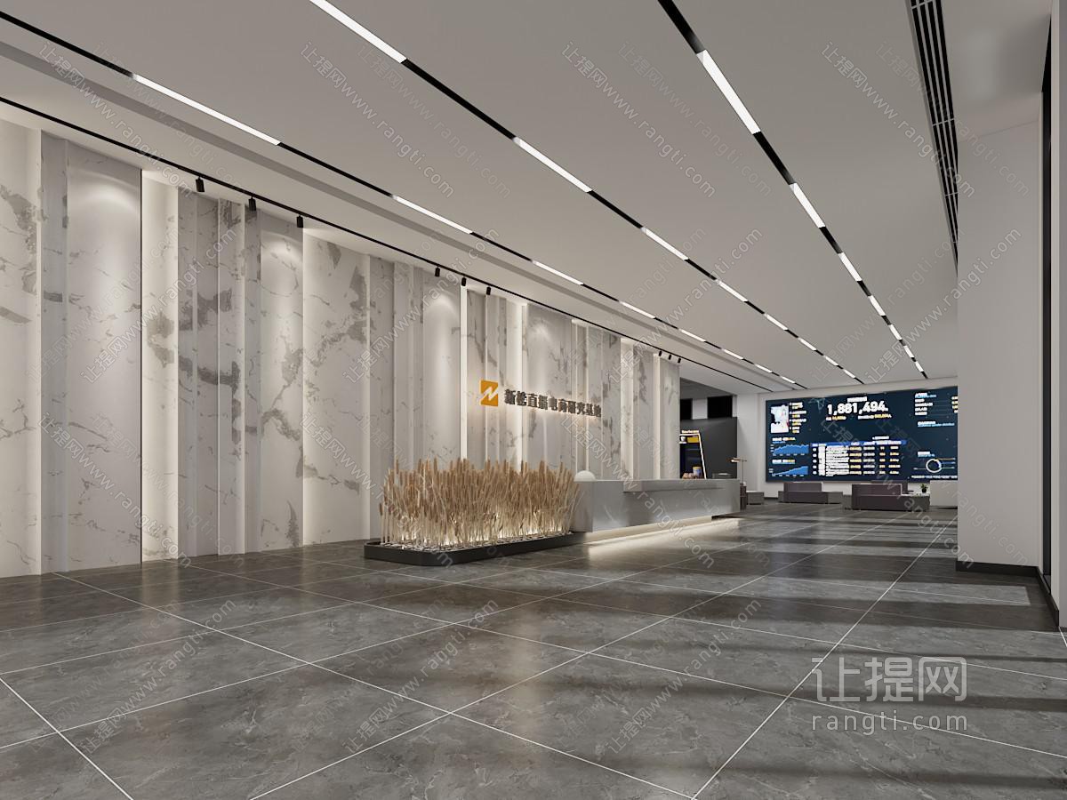 现代公司大堂前台接待区