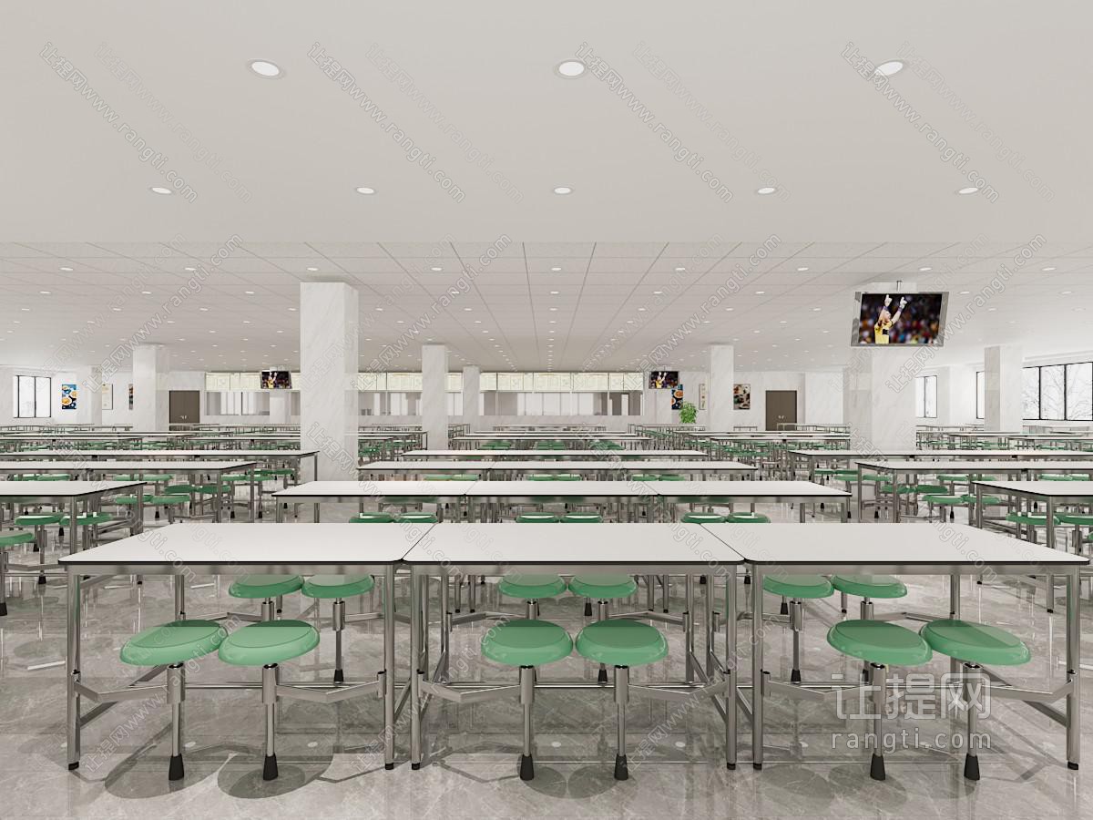 现代学校食堂就餐区