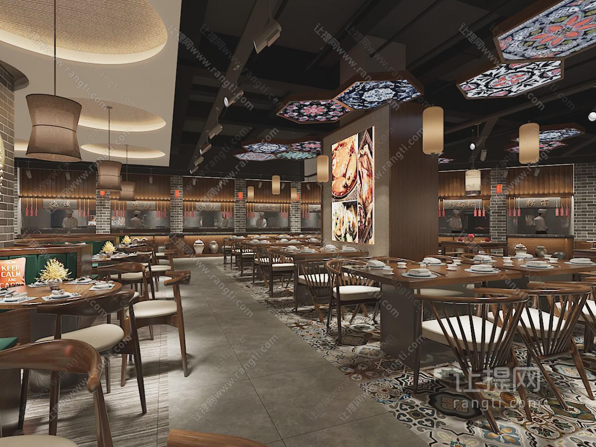 现代饭店餐馆就餐区