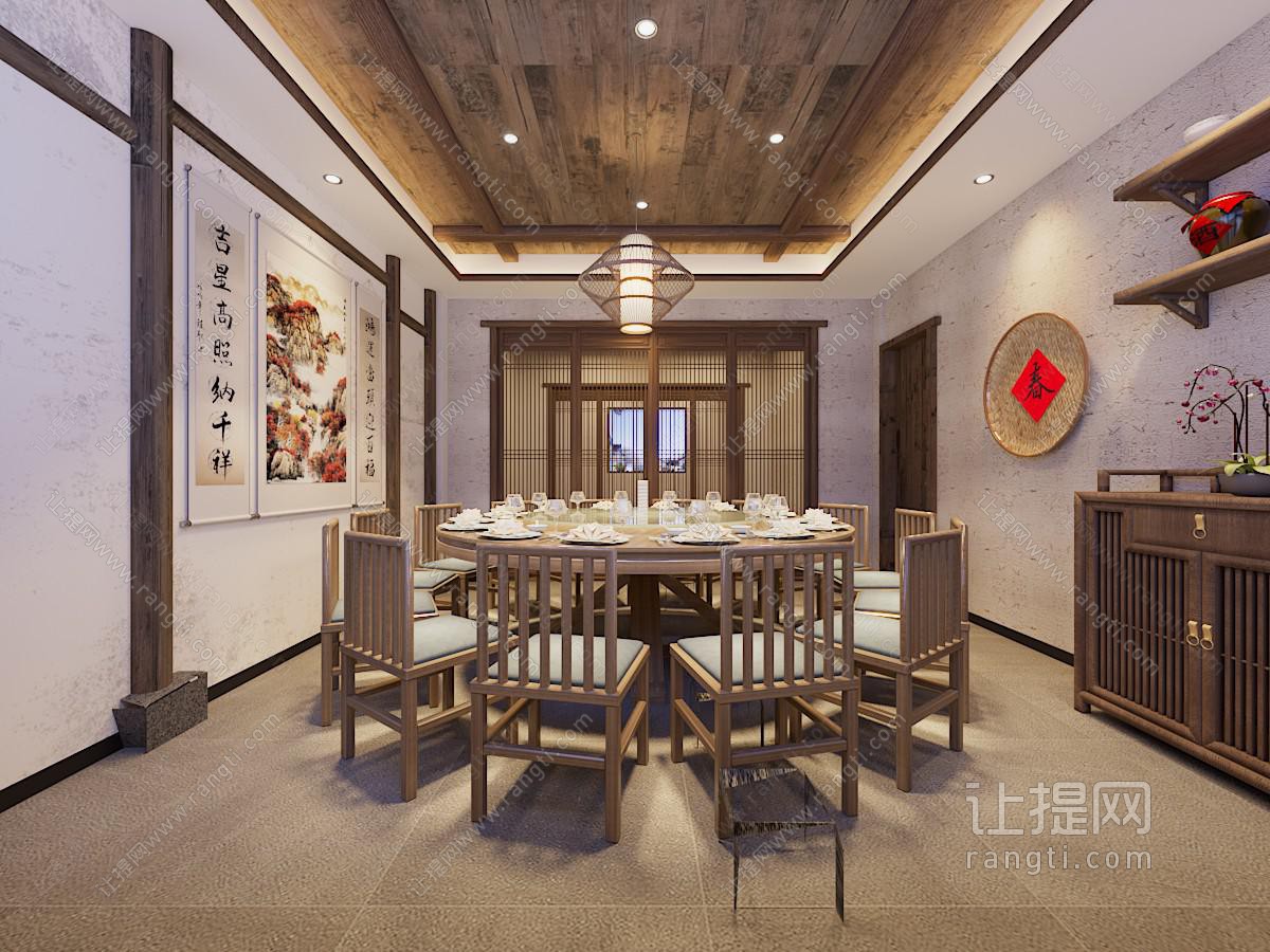 新中式民宿饭店包厢包间