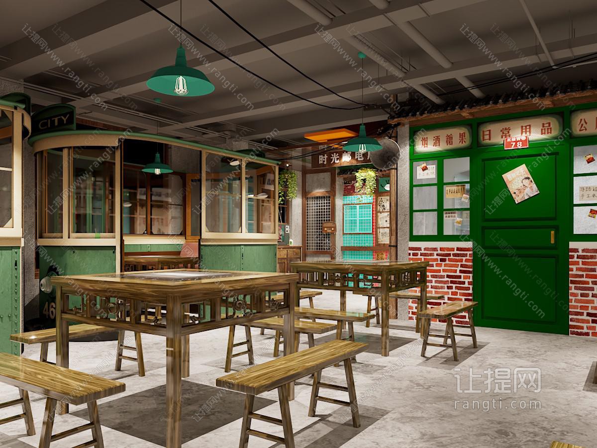 工业loft复古怀旧饭店餐馆烧烤店